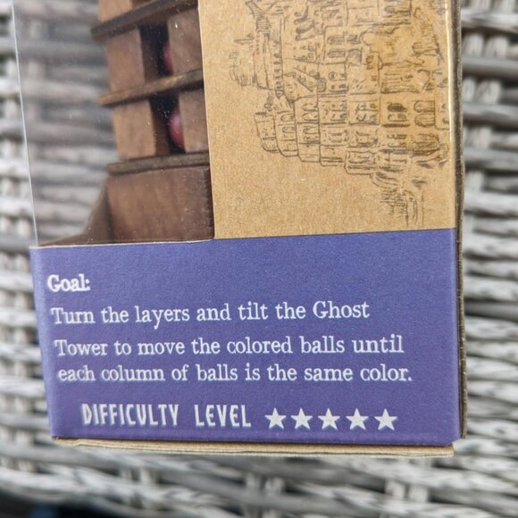 Perfect gift!True Genius Aztec Ghost Tower Wood Brainteaser Puzzle - Picture 6 of 6